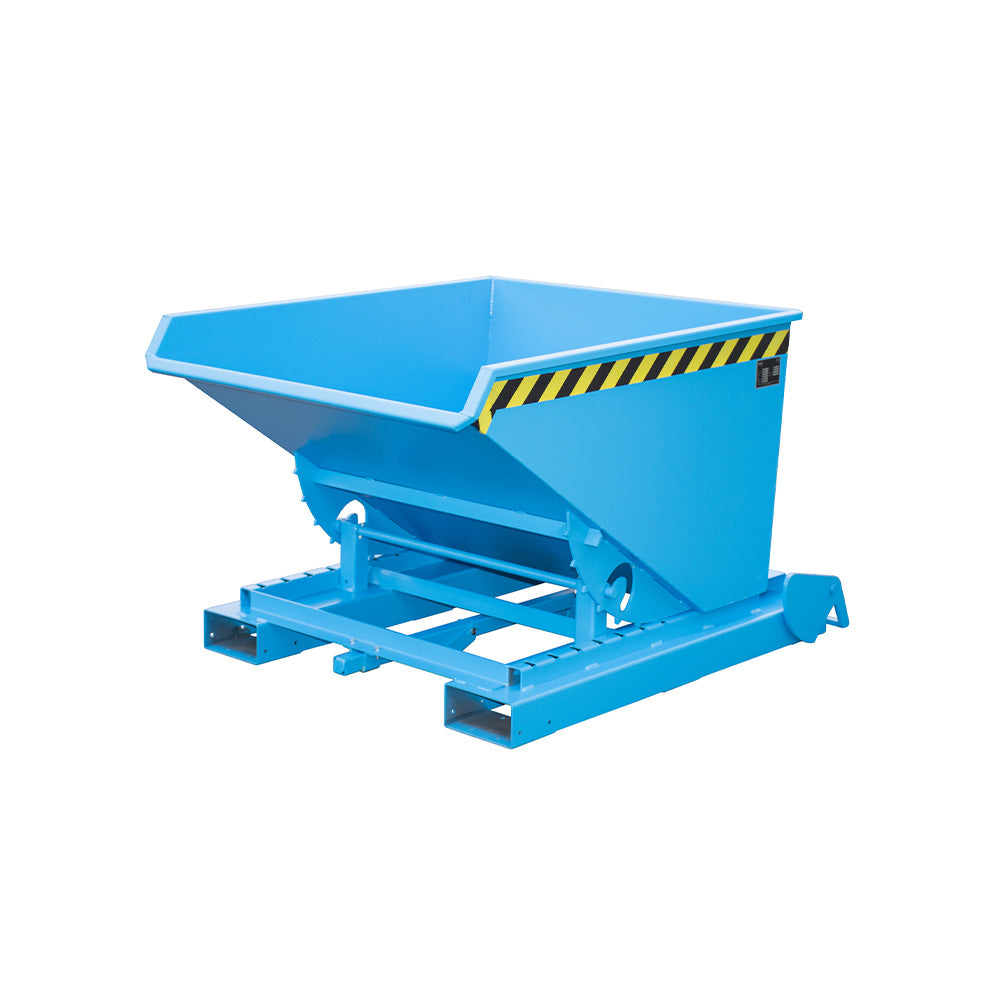 Automatisk tippcontainer 4A / S4A 600 i blå RAL 5012, tömningsfunktion för flera lägen.