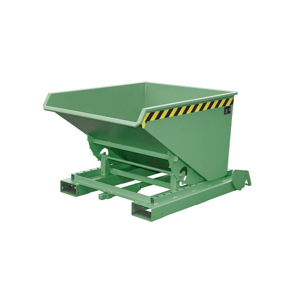 Automatisk tippcontainer 4A / S4A 600 i grön RAL 6011, tömningsfunktion för flera lägen.