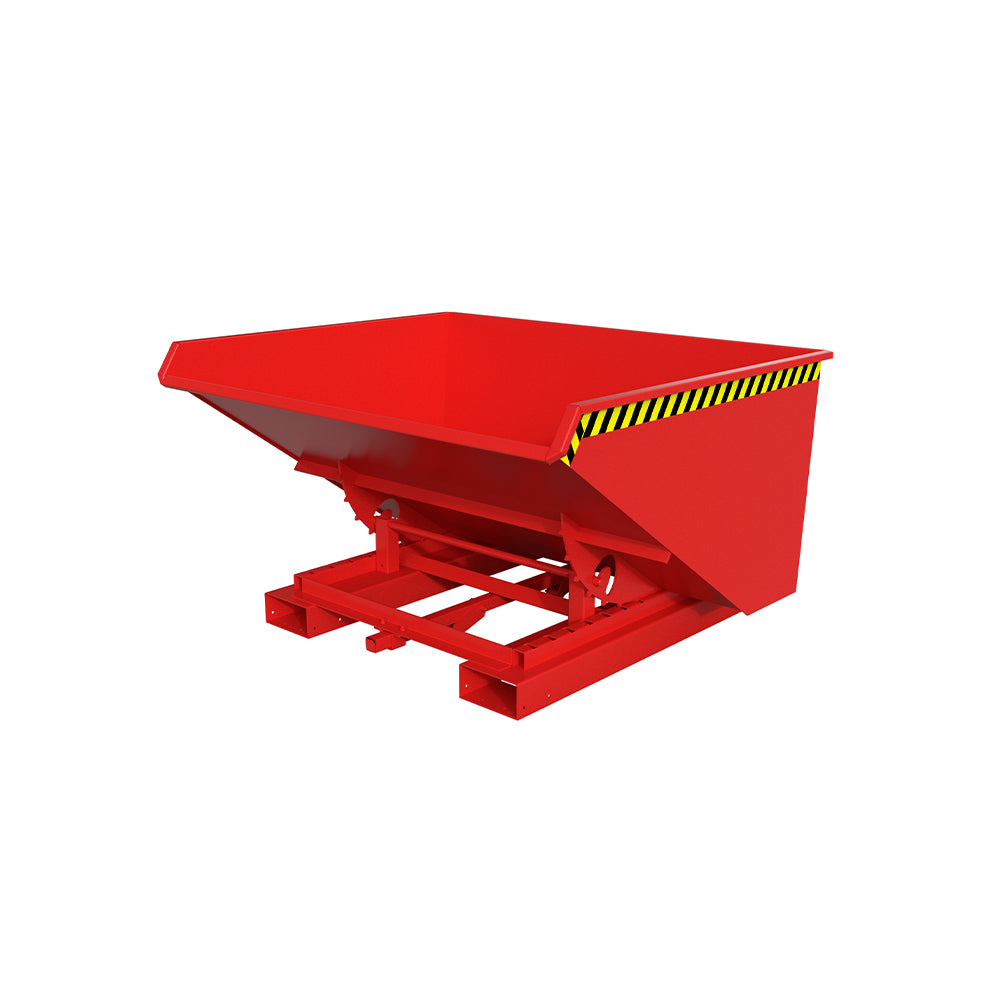 Automatisk tippcontainer 4A / S4A 900 i röd RAL 3000, med tre lägen för tömning.