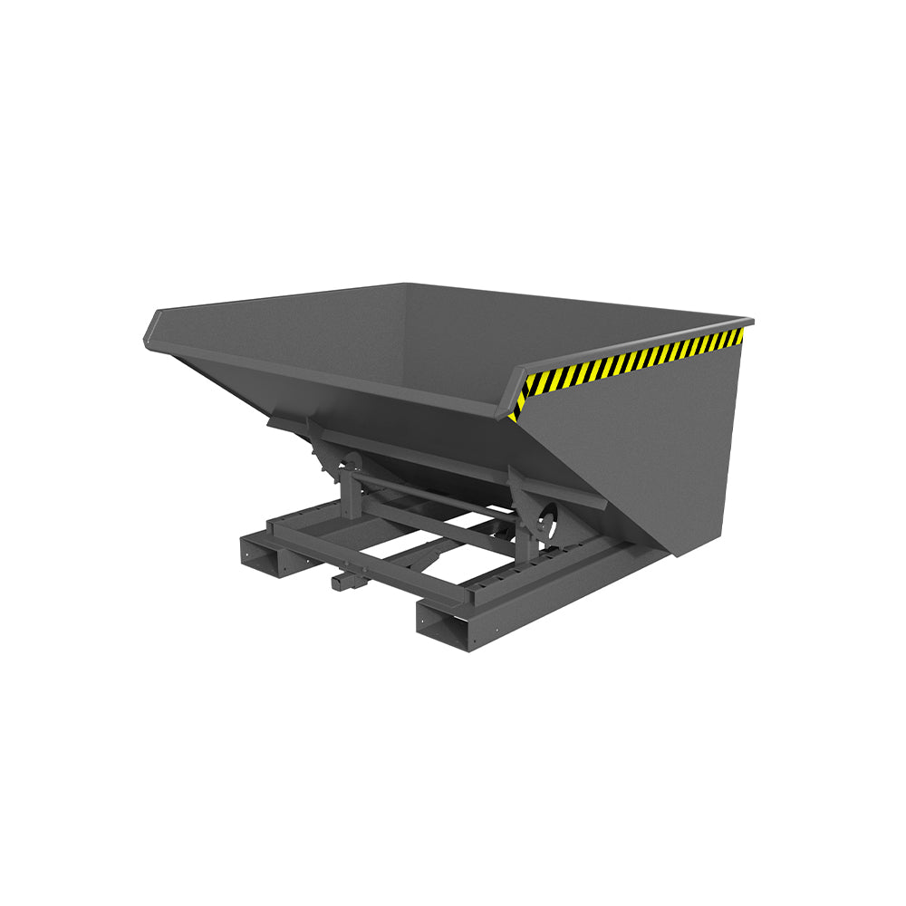 Automatisk tippcontainer 4A / S4A 900 i grå RAL 7005, med tre lägen för tömning.