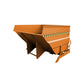 Tippcontainer BKC 400 i orange RAL 2000 med förhöjd kant och sidmonterad tippaxel