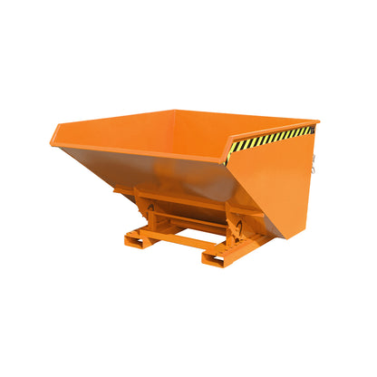 Tippcontainer EXPO® 1700-2100 i orange RAL 2000, stor och robust stålkonstruktion.