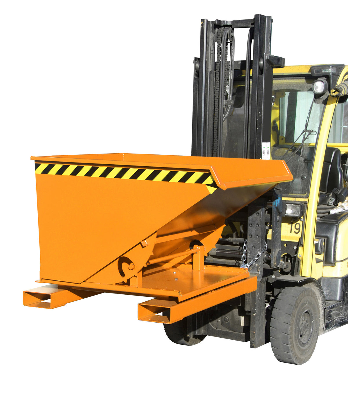Tippcontainer 3S/S3S vänd i riktning på gaffeltruck