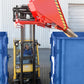 Tippcontainer S3S som töms åt sidan från en gaffeltruck